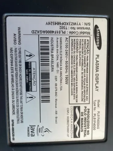TV Samsung 55p Plasma