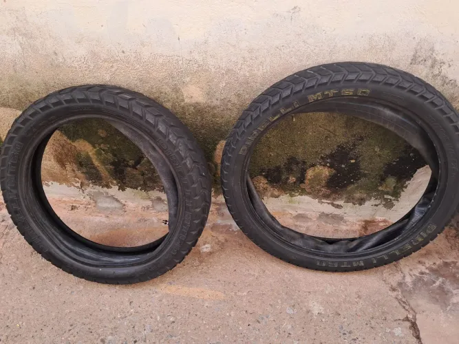 Par de Pneus e Par de Câmeras da Moto NXR BRÓS 150 /160