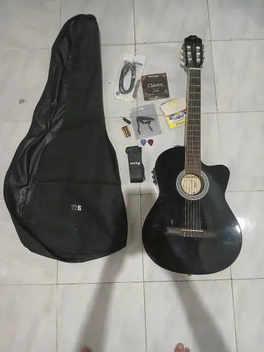VENDO VIOLÃO VOGGA VCE 310 BK + ACESSÓRIOS