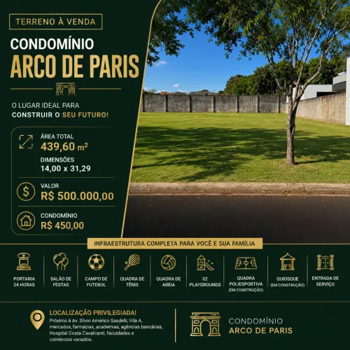 Terreno No Condomínio Arco de Paris