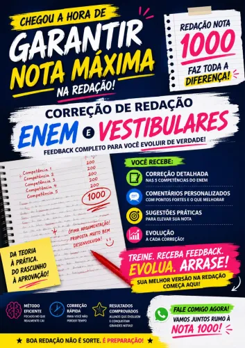 Correção de redação ENEM e Vestibulares