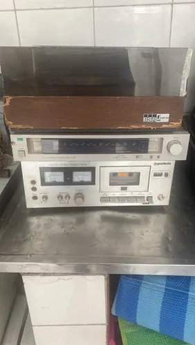 Vende-se Toca disco Bsr p144 Tunner Sunsui 707 Tape Deck Gradiente cd 2500