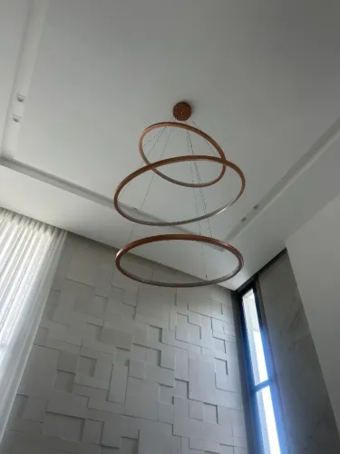 Lustre para sala 3 argolas cobre