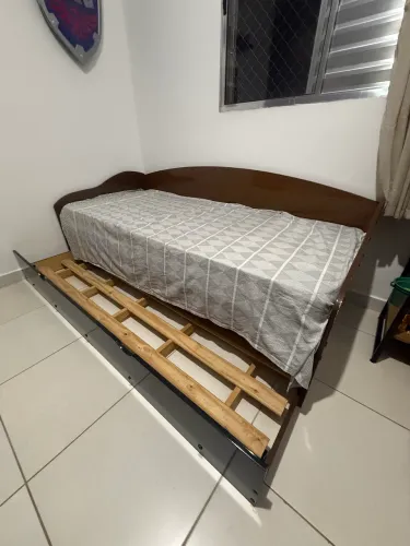 Cama Bicama Solteiro Marrom