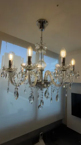 Lustre cristal legítimo - pendente - iluminação - luz