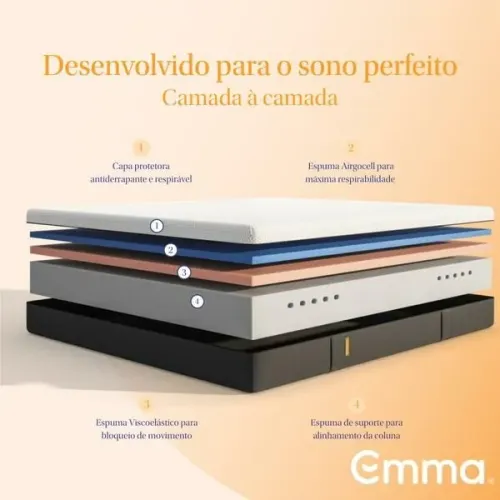 Emma Box Bed Casal 138x188; 1 x Emma Original Brasil Mattress Casal 138x188 
