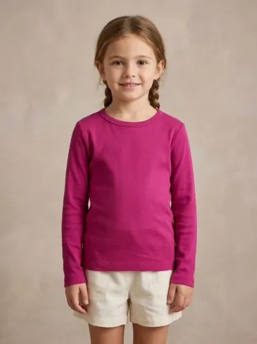 Camiseta infantil menina manga longa 