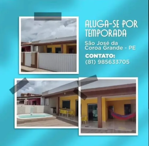 Casa temporária na praia de são José da coroa grande