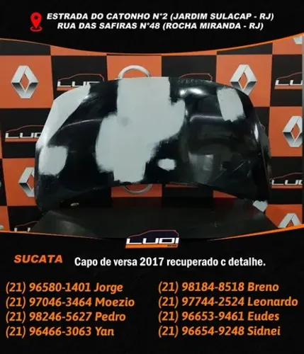 Capô de Nissan Versa 2017 recuperado c detalhe