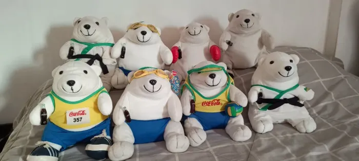 Bonecos Pelúcia Urso Coca Cola Atletismo 