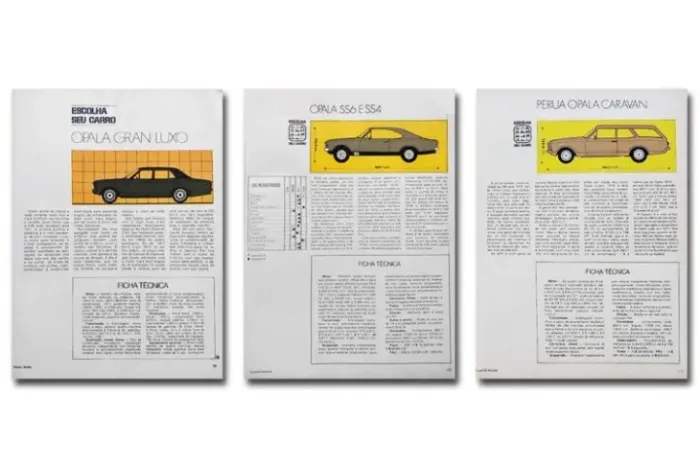 Opala e Caravan: fichas técnicas dos carros Chevrolet - revista Quatro Rodas