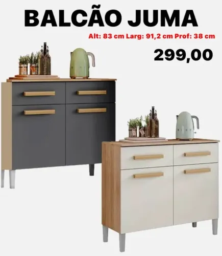 Balcão 2 portas 2 gavetas Juma - ENTREGA HOJE !!! 