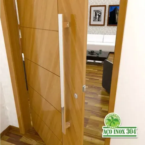 puxador inox porta pivotante madeira vidro 80cm top1