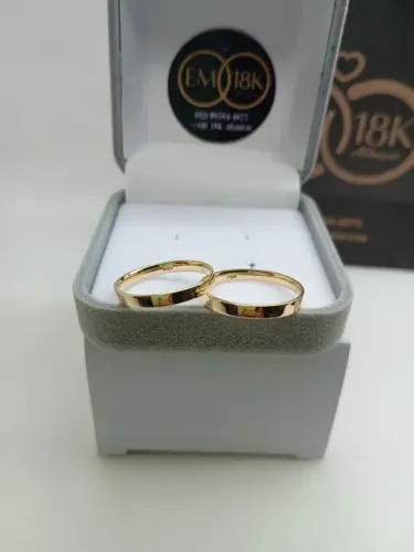 Par de Alianças Em Ouro 18k - Entrega no mesmo dia