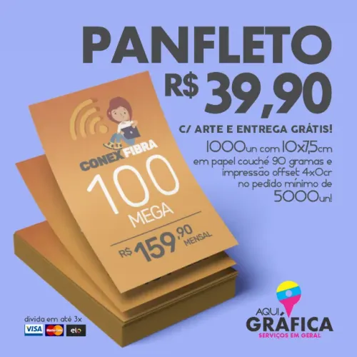 1000 Panfletos por Apenas R$ 39,90 com Arte e Entrega Grátis! 