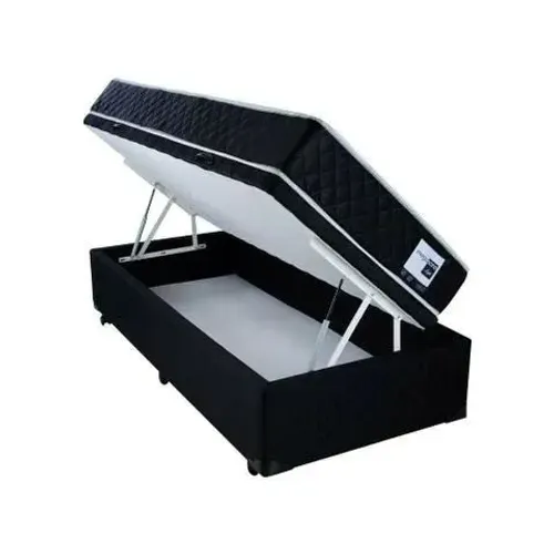 Cama solteiro Box com Baú e colchão D28