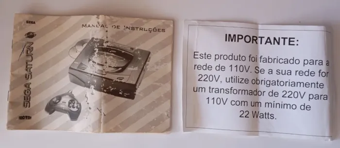 ( Leia ) Manual Sega Saturn Tec Toy + Informativo De Voltagem