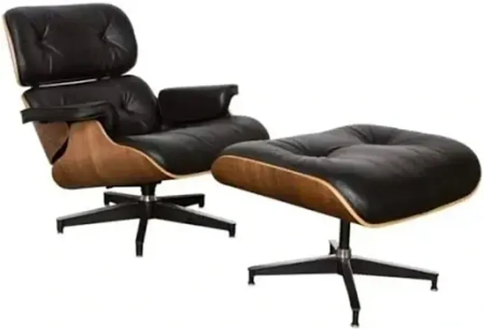 Poltrona de Design Charles Eames (Réplica de Alta Qualidade) + Puff - Nova!