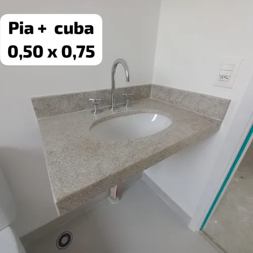 Pia com cuba de granito