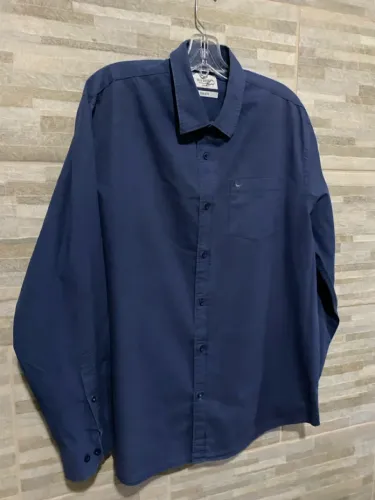 Camisa Azul Masculina Manga Longa Old Khaki