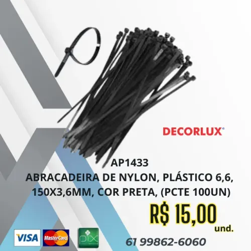 ABRACADEIRA DE NYLON, PLÁSTICO 6,6, 1 50X3,6MM, (PCTE 10OUN)
