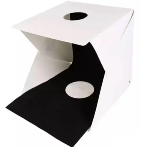 Mini estúdio para fotográfico photo box 40 cm dobrável com LED