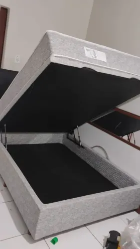 Conjunto box bau casal bon sono com Amplo Espaço Interno blindada 