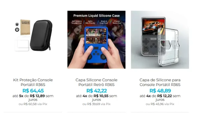 Capa para Console Portátil R36S - Acessórios para Videogame Retrô