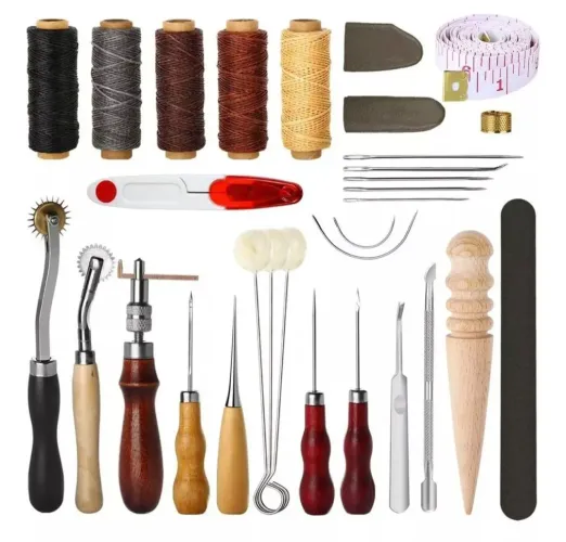 Kit de Ferramentas para Costura de Couro - 29 Peças
