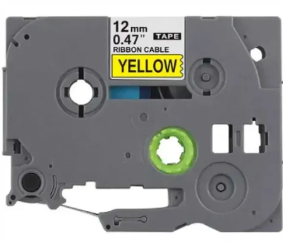 Fita Rotuladora Tz Tze Compatível 12mmx8mt - Tz-631 Amarelo Letra Preta
