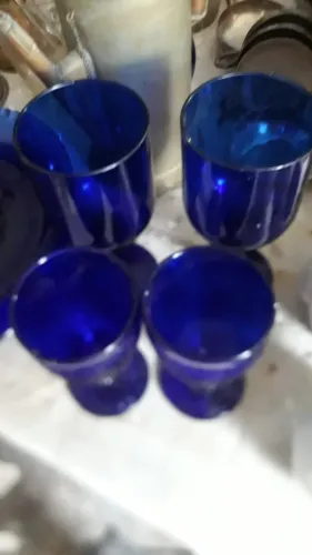 Peças em azul cobalto estilo duralex o lote