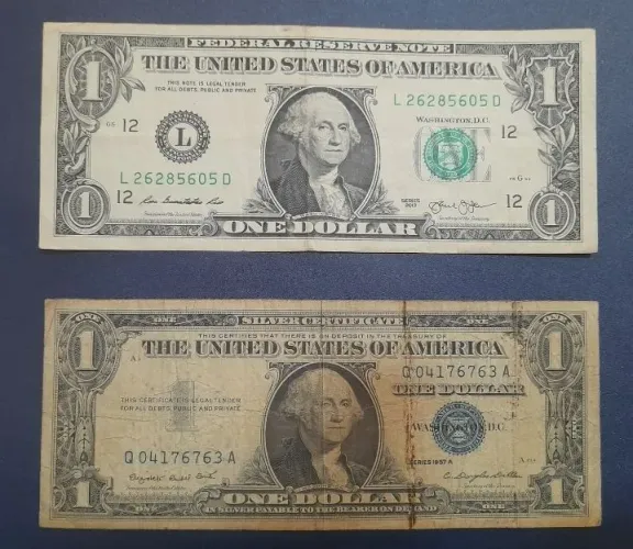Dólar Americano selo AZUL raro