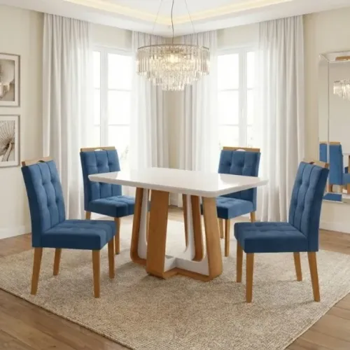 Mesa de Jantar Sintonia 1,20 com 4 Cadeiras - Produto Novo!  Pronta Entrega! 