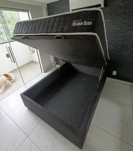 Cama box com baú top Black