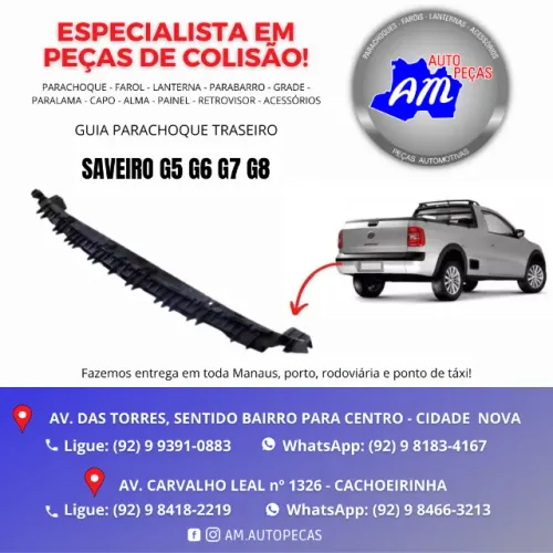 guia parachoque traseiro saveiro G5 G6 G7 G8