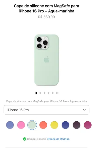 case de selicone com megasafe para iphone 16 pro