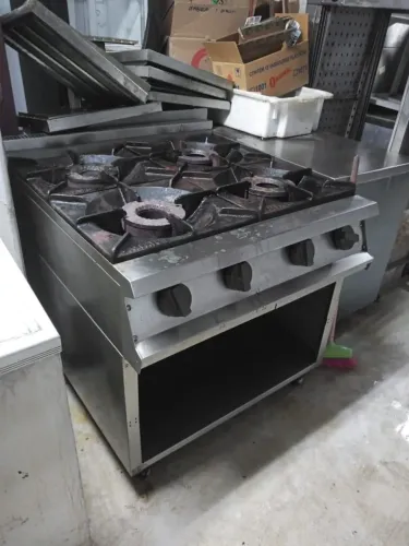 Fogão Industrial Alfatec, boca de 40, impecável, revisado, Inox 