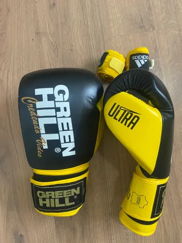 Luva de Muay Thai Couro Legitimo Green Hill