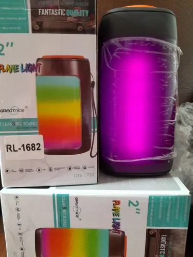 Caixa de Som Bluetooth com Luz Flamejante - 2 polegadas