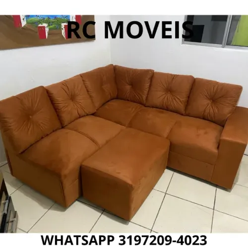 Sofá Sandero de Canto + Puff - Conforto e Estilo para sua Sala