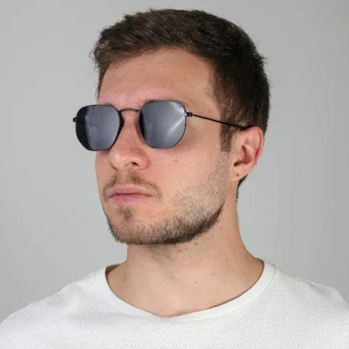 Óculos Sol Hexagonal Masculino Rayos R202 Proteção Original