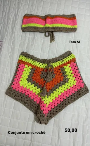 Vendo conjunto de praia de crochê