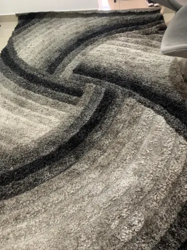 Tapete Felpudo 3x2m Cinza e Preto - Excelente Estado