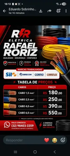Cabos e Fiações elétricas