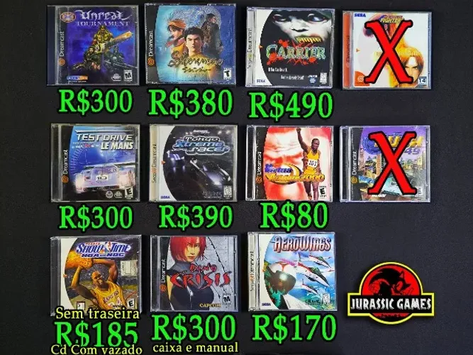 Jogos Sega Dreamcast Originais. Carrier, Wacky Races, Street Fighter, Shenmue, 24h Le Mans
