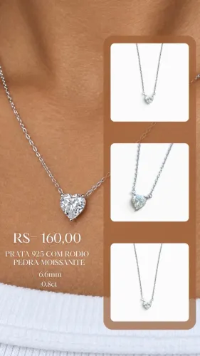 Colar em prata 925 com MOISSANITE