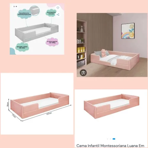 Cama Montessoriana Infantil rosa