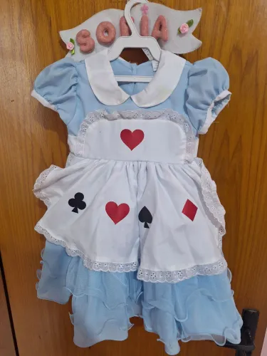 Vestido infantil Tam 02 - Alice no País das maravilhas