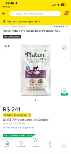 ração nature 15kg