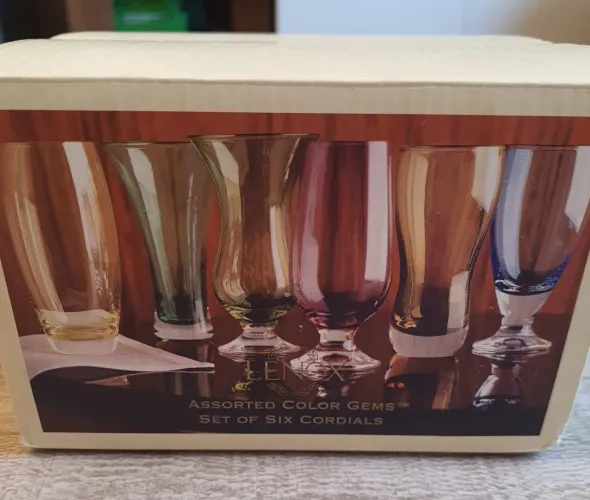 Conjunto de taças de licor - Lenox Assorted Color Gems - 6 peças (sem uso)